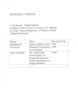 Yard. Do&ccedil;. Dr. Nilg&uuml;n G&Uuml;D&Uuml;C&Uuml; - İstanbul Bilim &Uuml;niversitesi