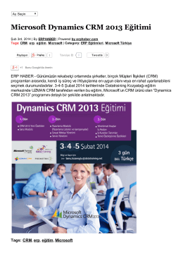 Microsoft Dynamics CRM 2013 Eğitimi