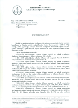 Program Türü, Alan/Dal Açılması, Kapatılması ve Öğretim Şeklinin