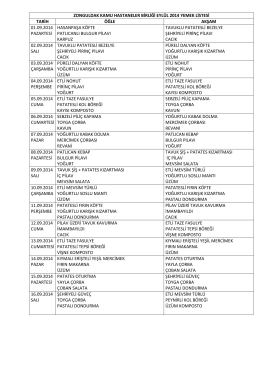 zonguldak kamu hastaneler birliği eylül 2014 yemek listesi tarih öğle