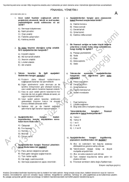 A&Ouml;F Finansal Y&ouml;netim 1 | 2014 Ara Sınav İNDİR