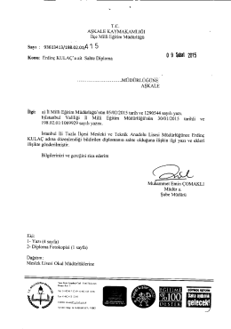 erdin&ccedil; kula ya ait sahte diploma - erzurum