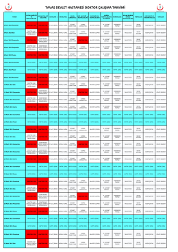 tavas devlet hastanesi doktor çalışma takvimi