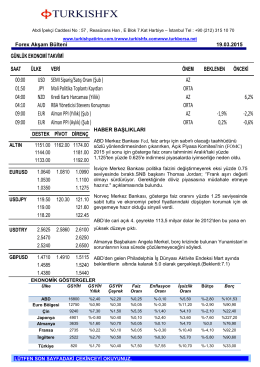 Forex Akşam Bülteni