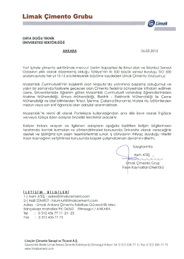 Limak Çimento Mozambik Yatırımı İçin Personel Arayışı
