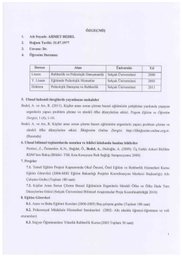 Dr. Ahmet BEDEL.CDR - Mevlana &Uuml;niversitesi Eğitim Fak&uuml;ltesi