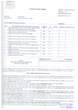 TEKLIF ISTEIVİE FORIVIU Talep No. : M00000000000004
