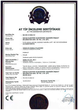 AT TİP İNcELEME sERTİFİKAsI - HYDROLIFT Engelli Platformu
