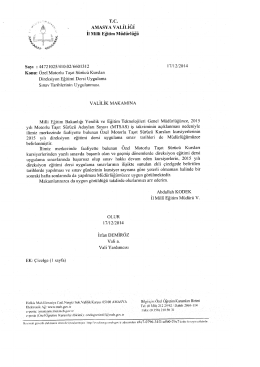 2015 MTSAS İş Takvimi ve Direksiyon Sınav Tarihleri