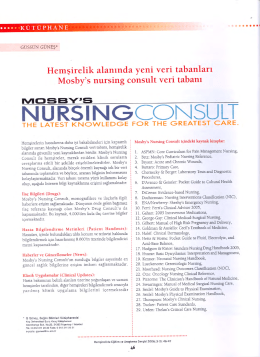 Hemşirelik alanında yeni veri tabanları Mosby”s