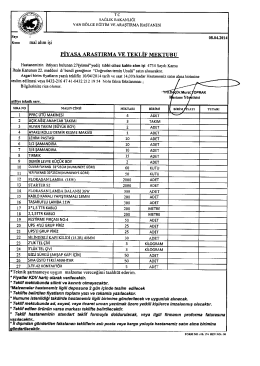 pprc &uuml;t&uuml; makinesi 27 kalem - Van B&ouml;lge Eğitim ve Araştırma Hastanesi
