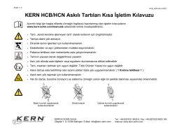 KERN HCB/HCN Askılı Tartıları Kısa İşletim Kılavuzu