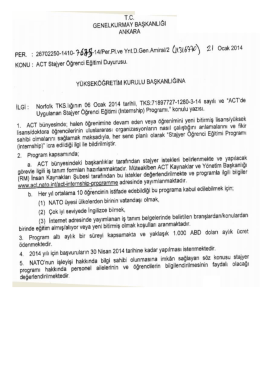 Genelkurmay Başkanlığının Stajyer &Ouml;ğrenci Eğitimi Duyurusu