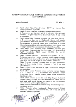 Y&uuml;ksek &Ccedil;&ouml;z&uuml;n&uuml;rl&uuml;kl&uuml; (HD) İleri D&uuml;zey Dijital Endoskopi Sistemi