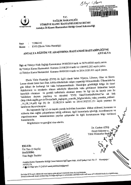 EVH (Ebola Virüs Hastalığı) - Antalya Eğitim ve Araştırma Hastanesi