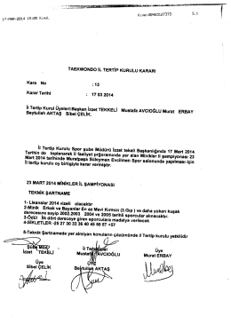 TAEKWONDO iL TERTİP KURULU KARARI