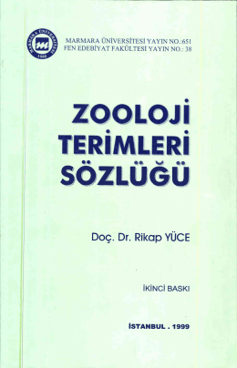 Zooloji Terimleri S&ouml;zl&uuml;ğ&uuml;