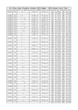 Air China Cargo Freighter Schedule 2014 Summer