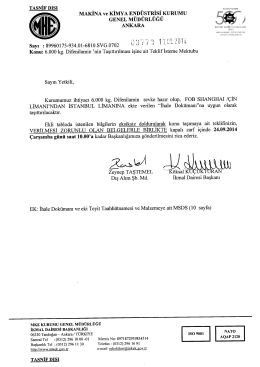 6000 Kg. Difenilamin Taşıma İhalesi Detayı