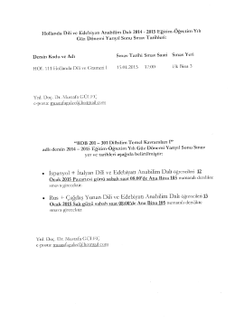 &ldquo;BDB 201 - 301 Dilbilim Temel Kavramları I&rdquo;