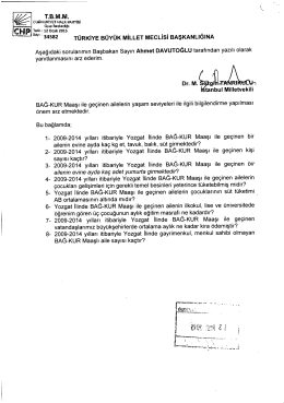 TÜRKİYE BÜYÜK MİLLET MEcLisi BAŞKANLIĞINA
