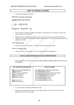 yds ingilizce konu anlatimi noun clauses