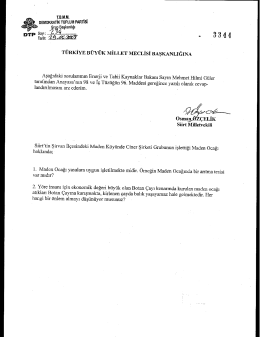 Yazılı Soru Önergesinin Metni - Türkiye Büyük Millet Meclisi