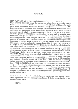 Beyanname - First Factoring A.Ş.