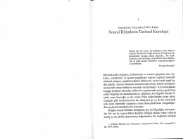 Sosyal Bilimlerin Tarihsel Kuruluşu