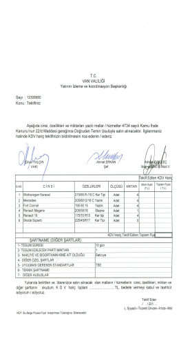 teklif mektubu - Van Yikob