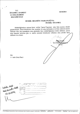 T.c. İSTANBUL ANADOLU 18/10/2014 13. İCRA DAİRESİ 2014/1