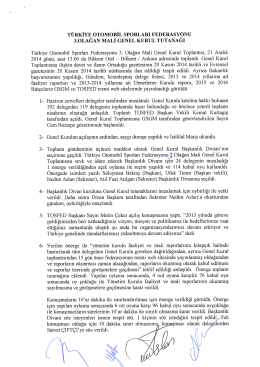 Mali Genel Kurul Toplantı Tutanağı