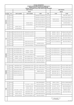 Uzunçiftlik Nuh Çimento Meslek Yüksekokulu Makine Programı Güz