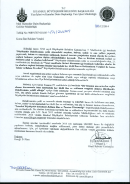 Tebliğ No-454 - İstanbul B&uuml;y&uuml;kşehir Belediyesi