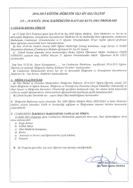 2014-2015 EĞİTİM&not;&ouml; ĞRE TİM YILI sİVAsLİ İL &Ccedil;ESİ