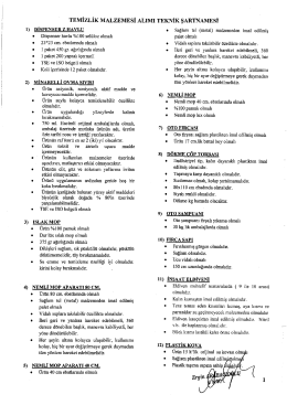 temizlik malzemesi alımı teknik şartnamesi