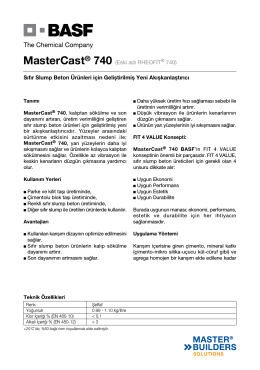 MasterCast® 740 (Eski adı RHEOFIT® 740) Sıfır Slump