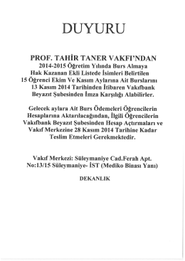 Prof.Tahir Taner Vakfı