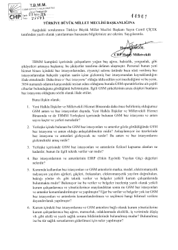 Yazılı Soru Önergesinin Metni - Türkiye Büyük Millet Meclisi