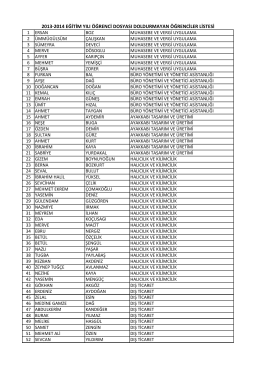 2013-2014 eğitim yılı öğrenci dosyası doldurmayan öğrenciler listesi