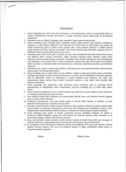 Teslimat Tutanağı - Set Gayrimenkul