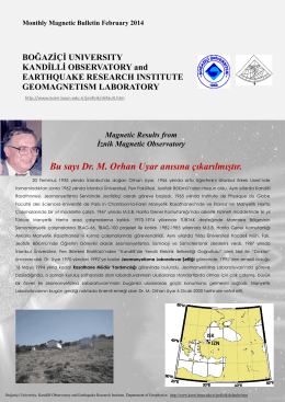 Download the PDF file - Kandilli Rasathanesi ve Deprem Araştırma