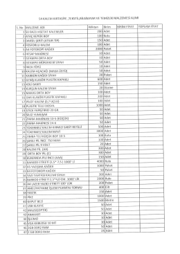 14 Kalem Temizlik Malzemesi Yaklaşık Maliyet