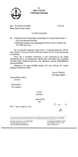 T.c. oRDU VALİLİĞİ İı Miıı&icirc; Eğitim M&uuml;d&uuml;rl&uuml;ğ&uuml;