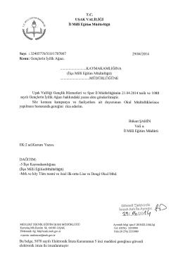 Gençlerin İyilik Ağacı - Uşak Milli Egitim Müdürlüğü