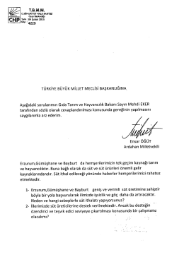 TURKİYE BÜYÜK MİLLET MECLİSİ BAŞKANLIĞINA,