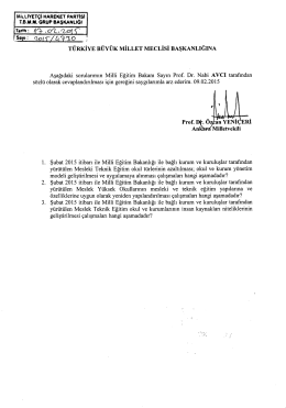 ankara mv. &ouml;zcan yeni&ccedil;eri`nin milli eğitim bakanı`na s&ouml;zl&uuml; sorusu