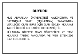 DUYURU - Muş Alparslan Üniversitesi