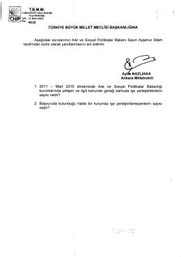 TÜRKİYE BÜYÜK MİLLET MEcLisi BAŞKANLIĞINA