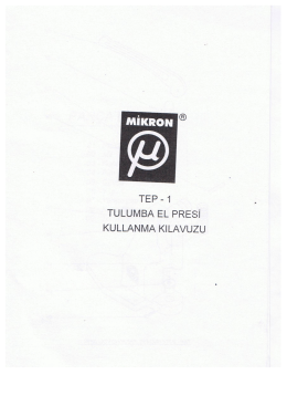 tep - 1 tulumba el presi kullanma kılavuzu